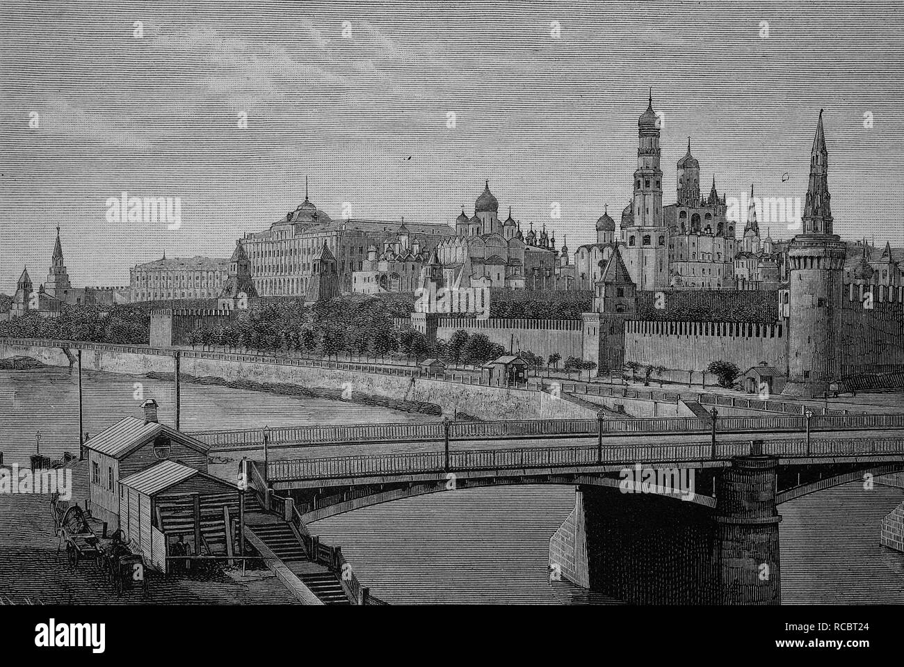 Il Cremlino di Mosca, Russia, storica incisione, 1883 Foto Stock