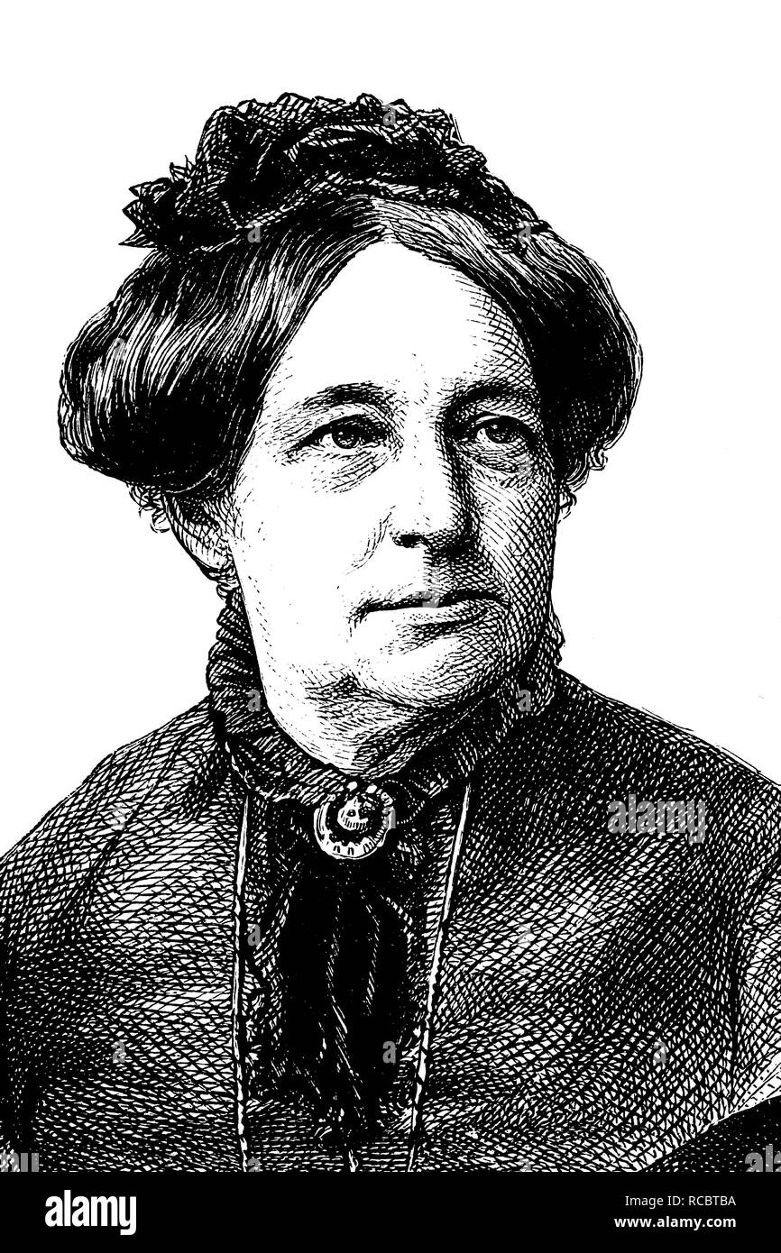 Louise Otto-Peters o Luise Otto-Peters, pseudonimo di Otto Stern, 1819 - 1895, autore e co-fondatore del tedesco di movimento delle donne Foto Stock