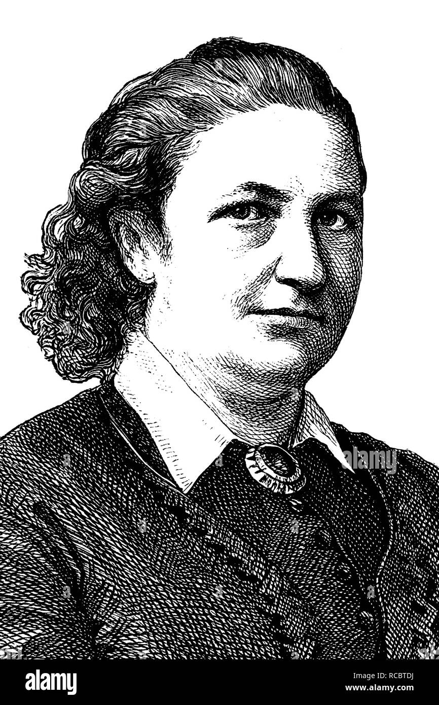 Jenny cervi, 1829 - 1902, un traduttore tedesco, scrittore, editor e femminista, storica incisione, 1883 Foto Stock