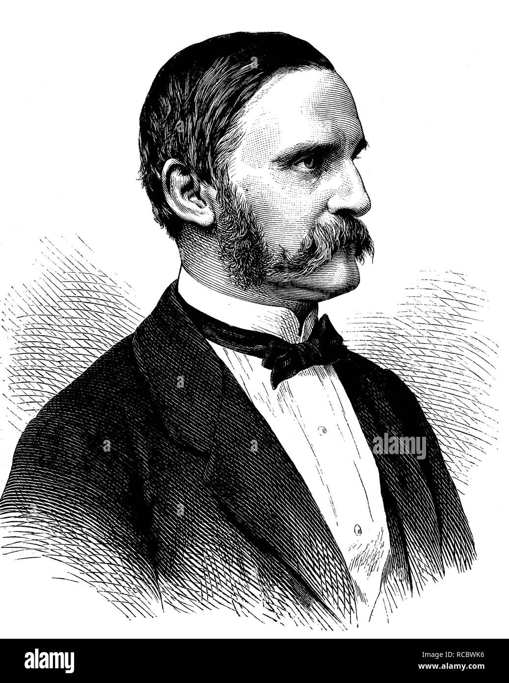 Alfred Ritter von Arneth, 1819 - 1897, un uomo politico austriaco e storiografo, storica incisione, circa 1889 Foto Stock