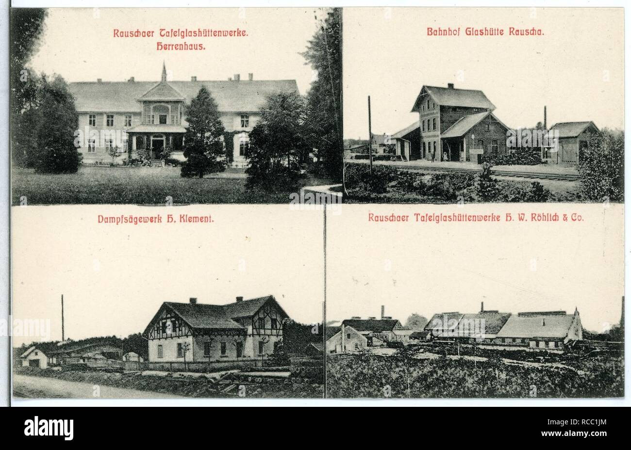 11229-Rauscha-1910-Tafelglashütte - Werke- Foto Stock