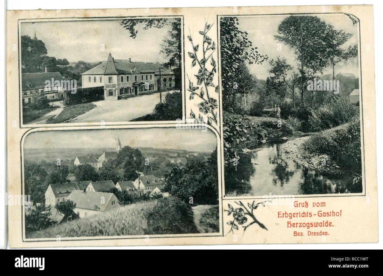 11748-Herzogswalde-1910-Erbgerichts - Gasthof- Foto Stock