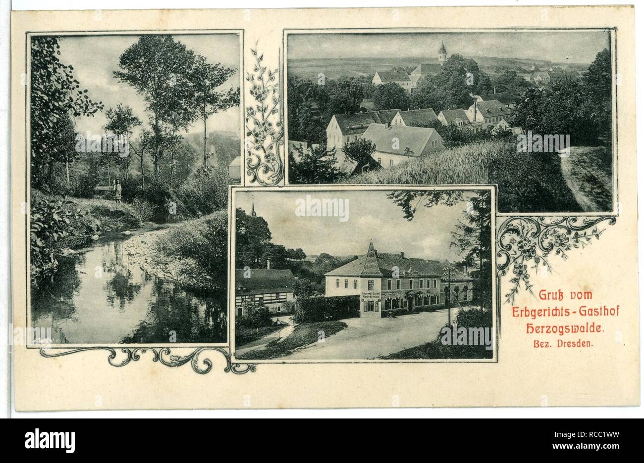11749-Herzogswalde-1910-Erbgerichts - Gasthof- Foto Stock