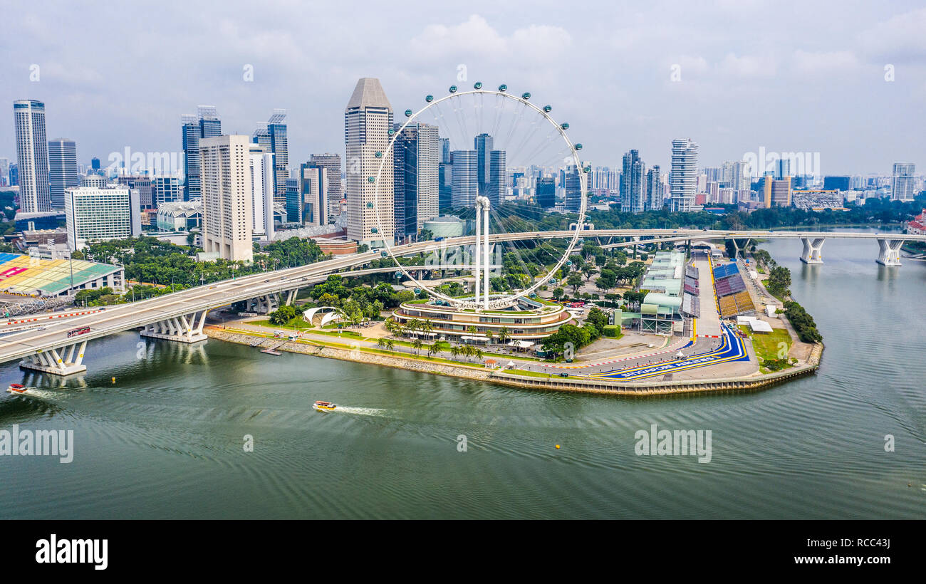 Singapore Flyer, ruota panoramica Ferris, Singapore Foto Stock