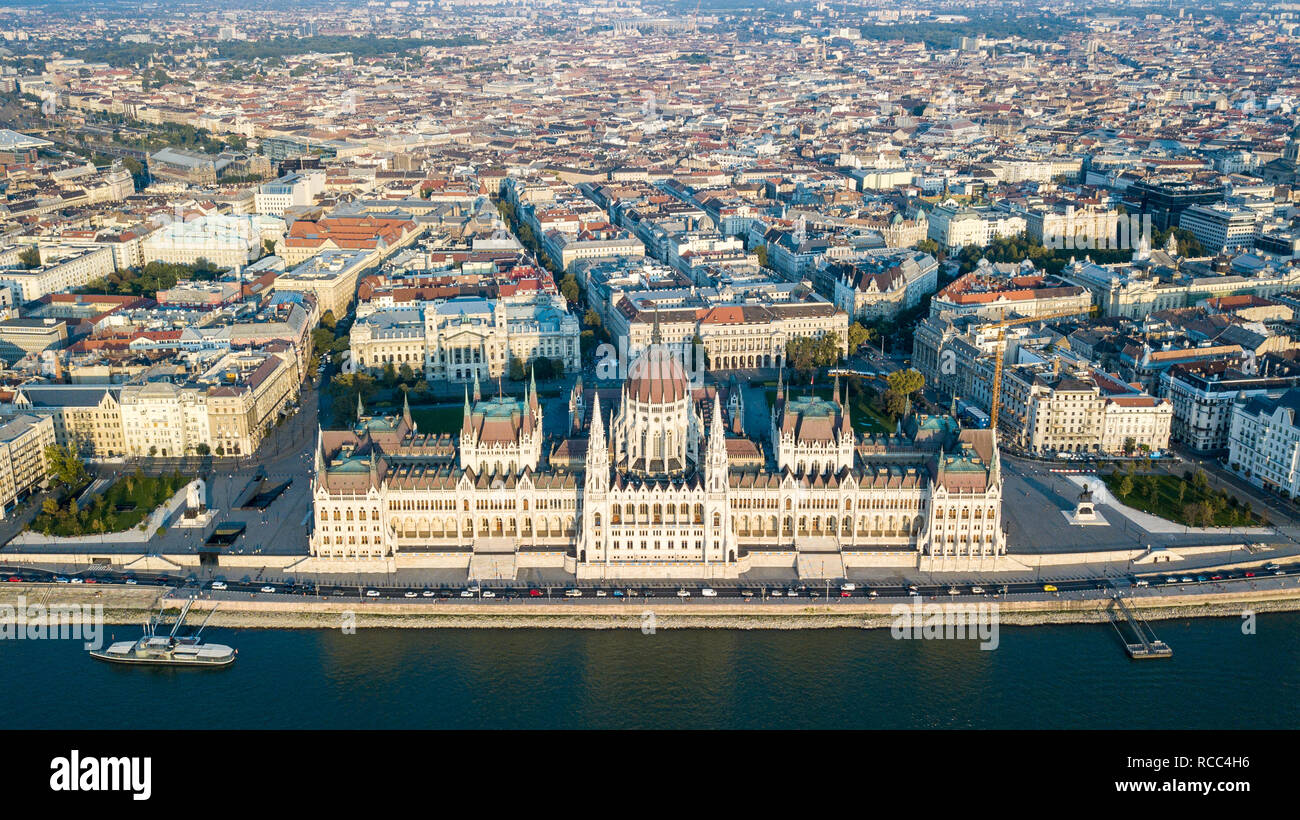 Parlamento ungherese edificio o Országház, Budapest, Ungheria Foto Stock