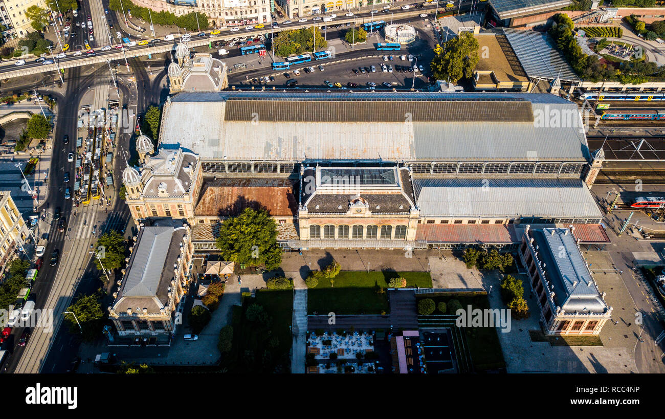 Budapest Nyugati, storica stazione ferroviaria, Budapest, Ungheria Foto Stock