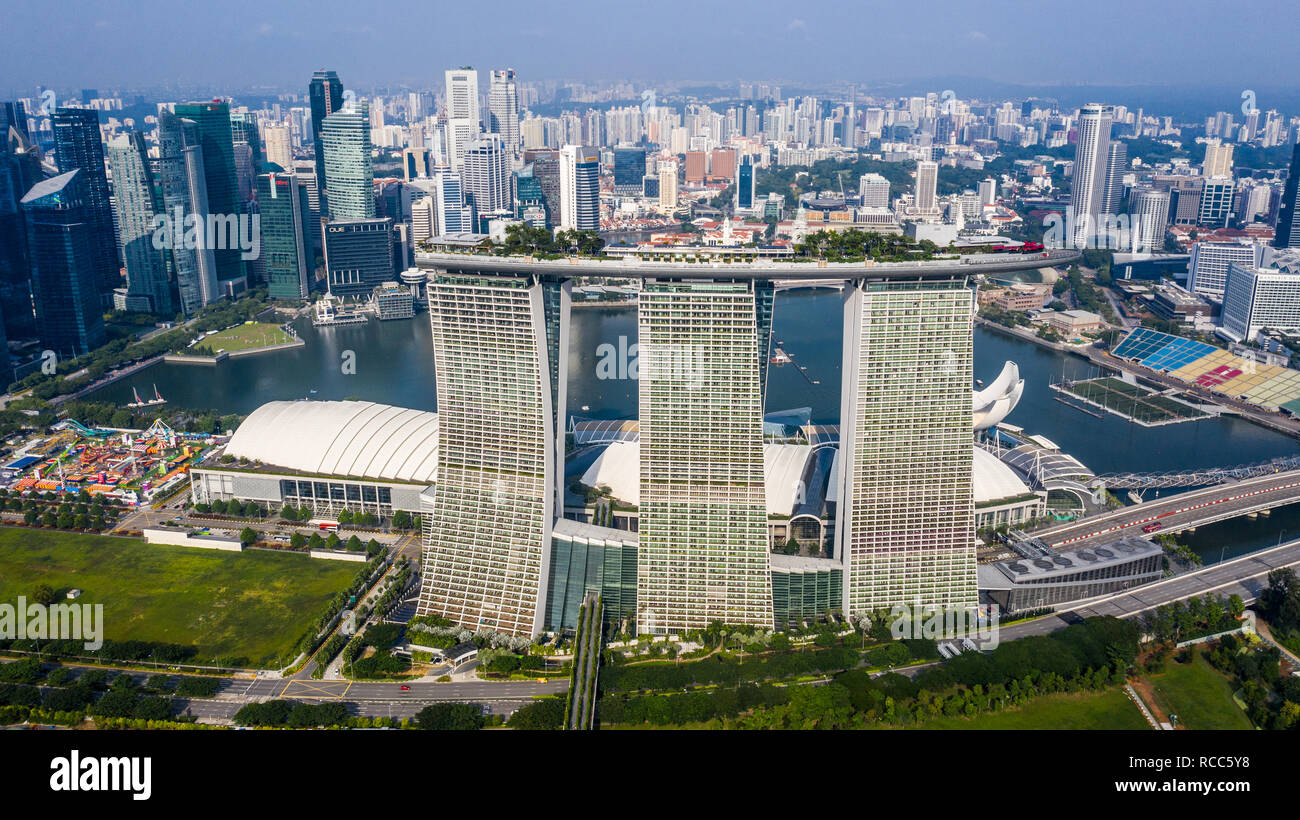Il Marina Bay Sands Resort, Singapore Foto Stock