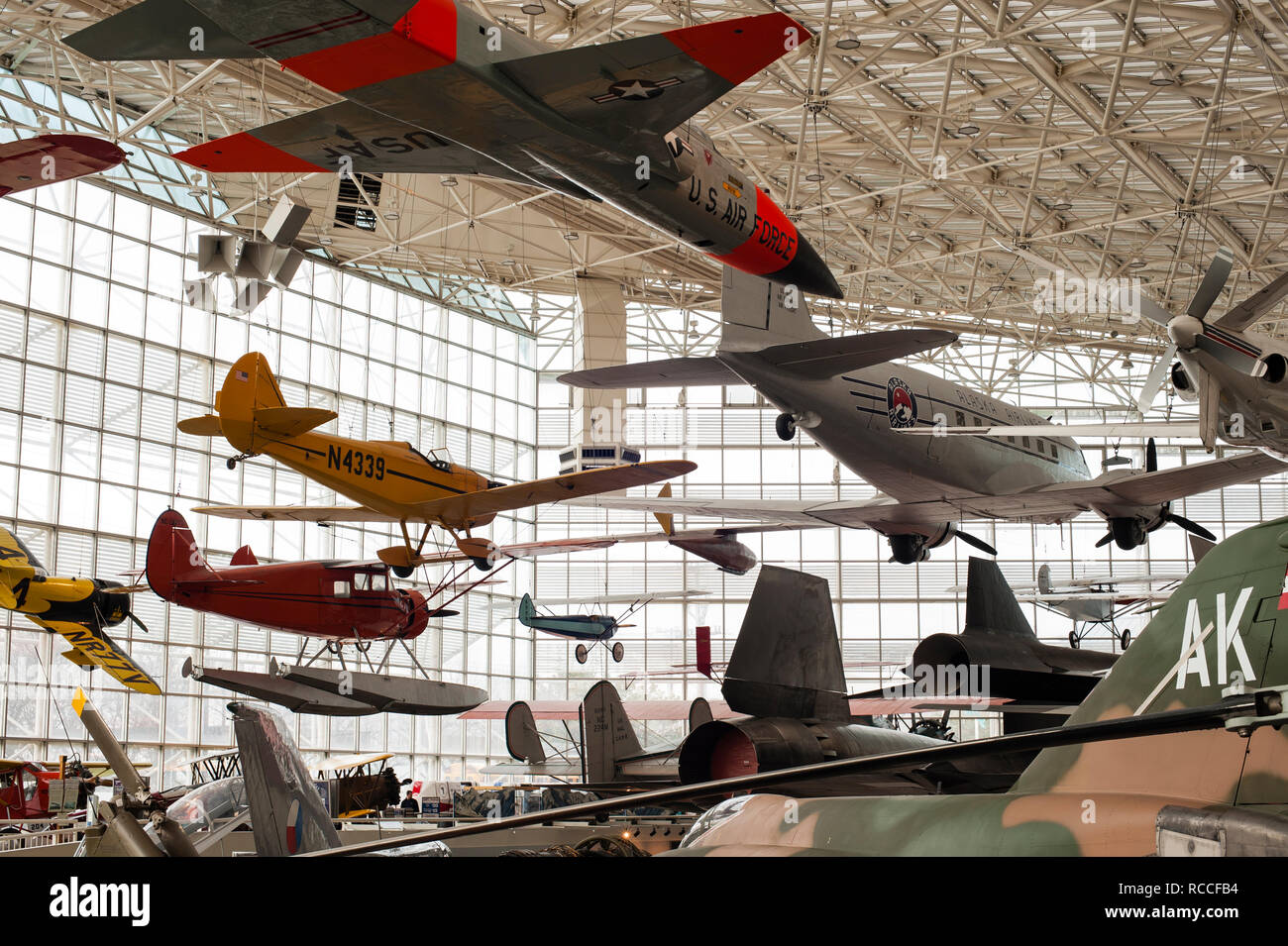 Boeing il Museo del Volo galleria di aeroplani storici Foto Stock