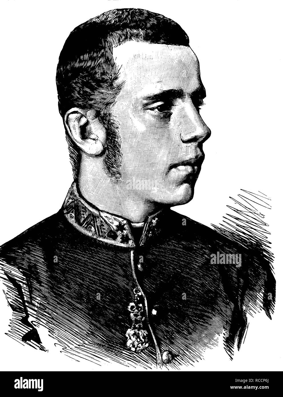 Rudolf, principe ereditario di Austria-Ungheria, completa il suo primo nome fu Rudolf Franz Karl Joseph, 1858 - 1889, erede al trono di Foto Stock
