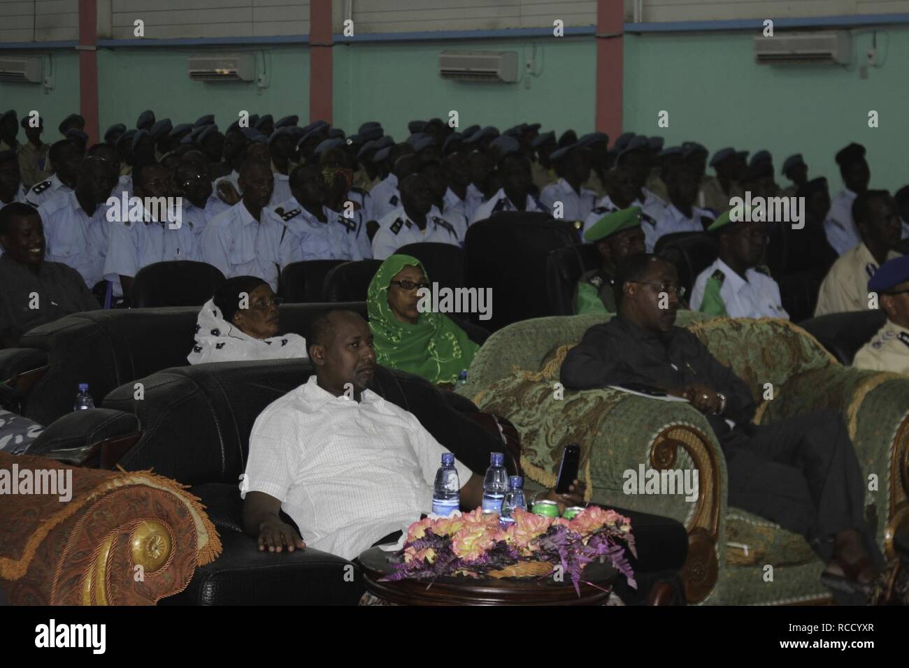 Africa unione, Mogadiscio Somalia cerimonia di lancio della Comunità in base corso di polizia-6 (12453145145). Foto Stock