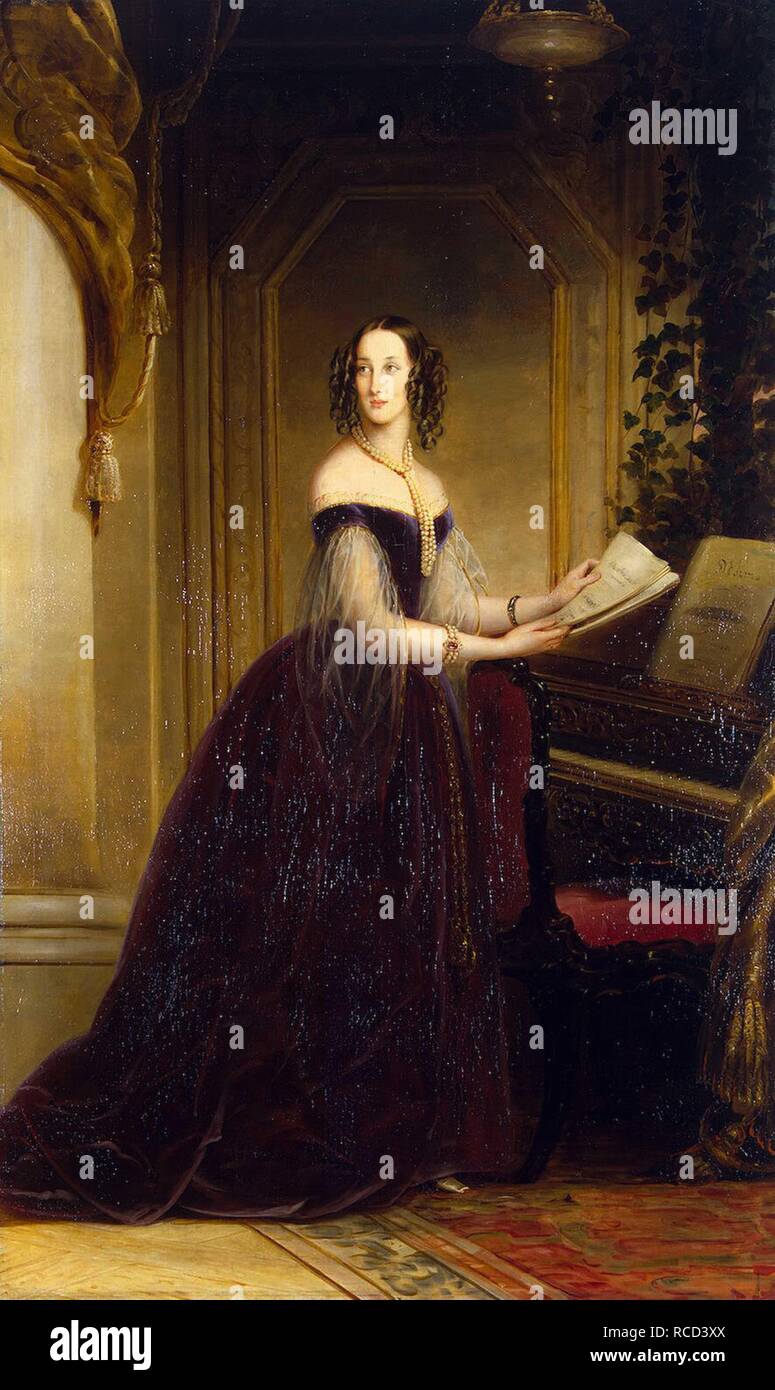 Ritratto della Granduchessa Maria Nikolaevna della Russia (1819-1876), duchessa di Leuchtenberg. Museo: Membro Hermitage di San Pietroburgo. Autore: Robertson, Christina. Foto Stock