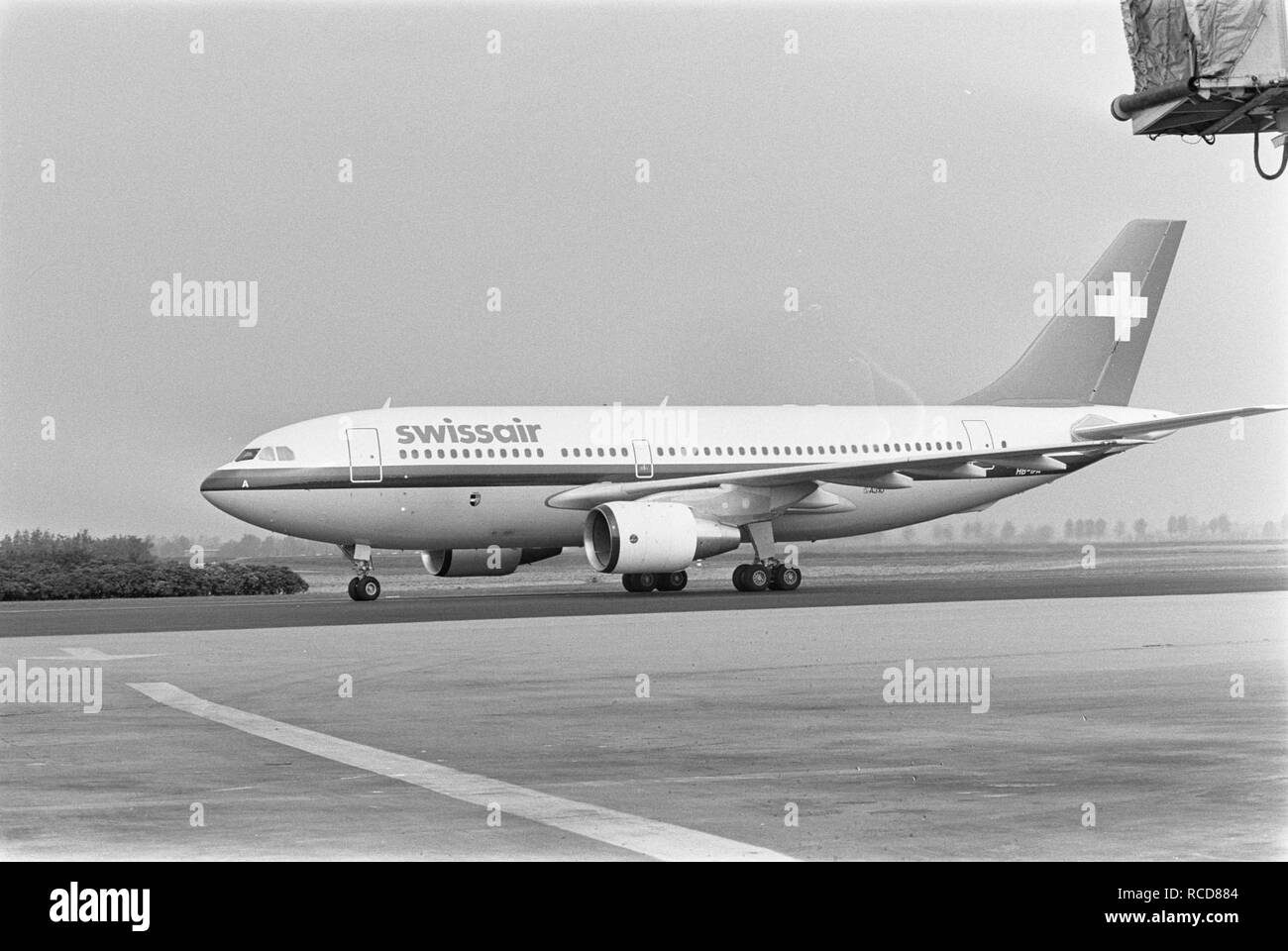 Airbus A310-vliegtuig van Swissair op Schiphol, Bestanddeelnr 932-6049. Foto Stock