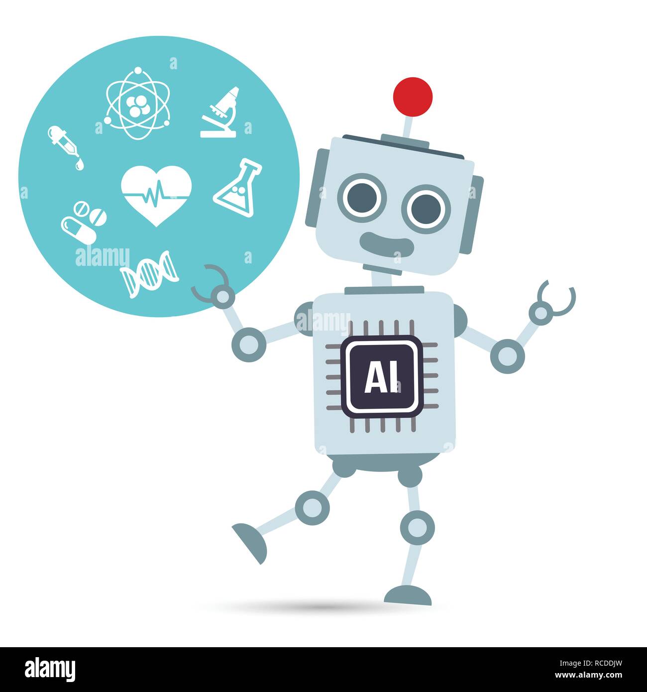 AI intelligenza artificiale robot tecnologia con elemento medico illustrazione vettoriale EPS10 Illustrazione Vettoriale