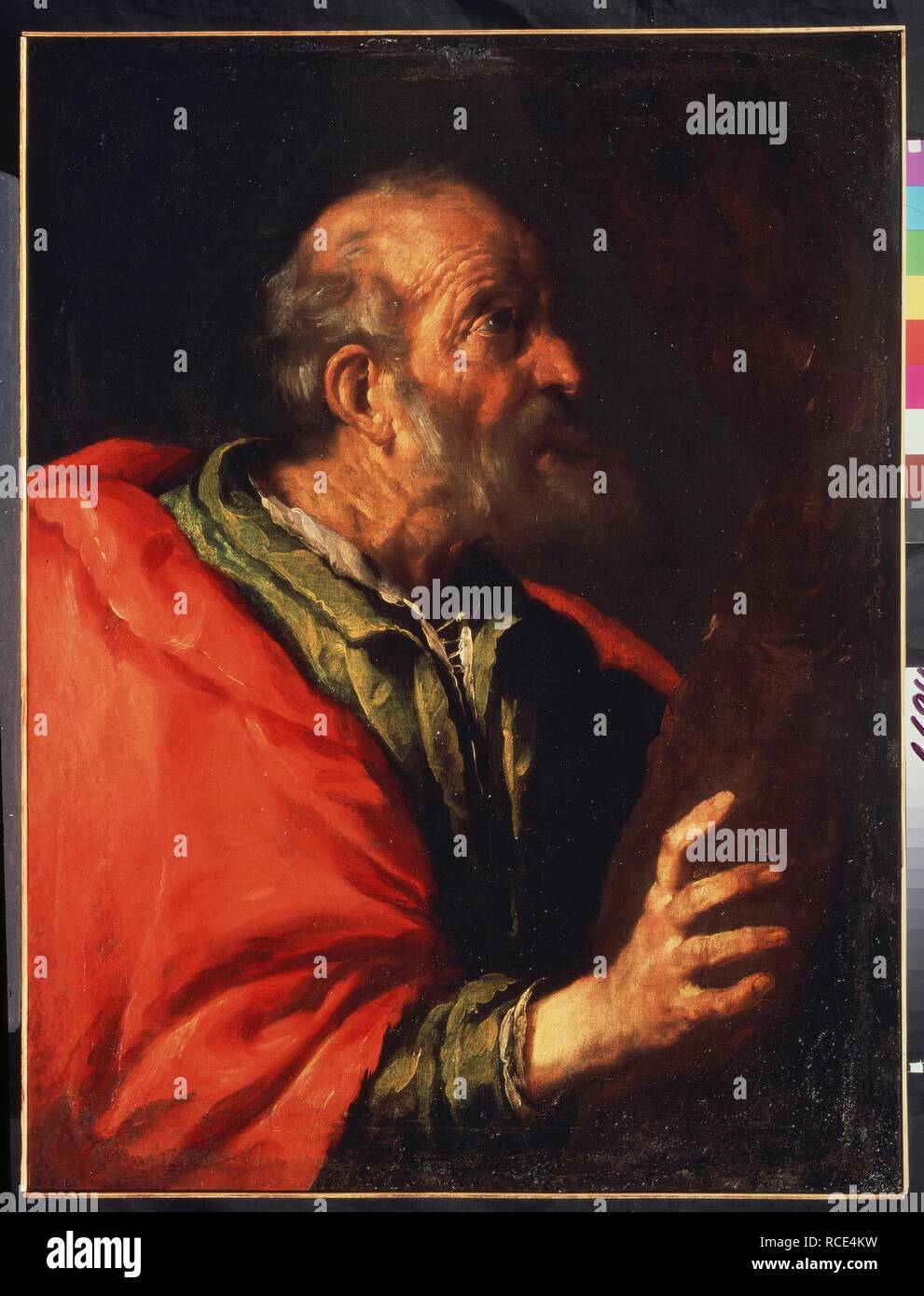 Testa di un uomo vecchio (apostolo Pietro?). Museo: Stato A. Museo di Belle Arti Puskin di Mosca. Autore: Strozzi, Bernardo. Foto Stock