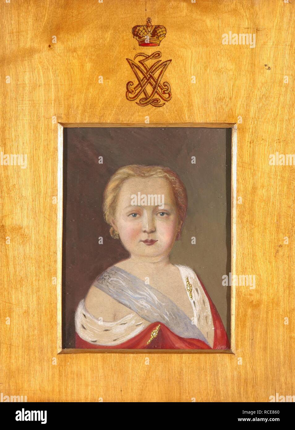 Ritratto di Alessandro I come un bambino. Museo: Collezione privata. Autore: Hau (Gau), Vladimir Ivanovich. Foto Stock