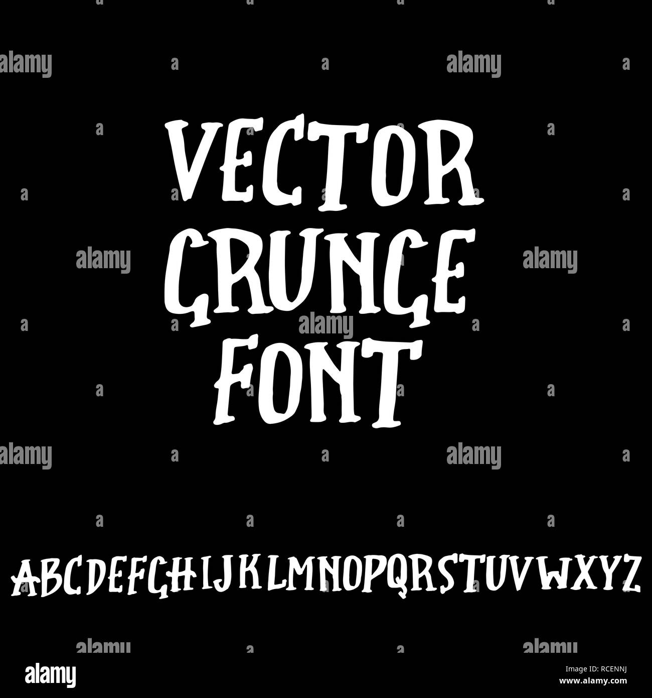 Doodle semplice grunge font. Disegnata a mano letterss. Tipografia illustrazione vettoriale. Illustrazione Vettoriale