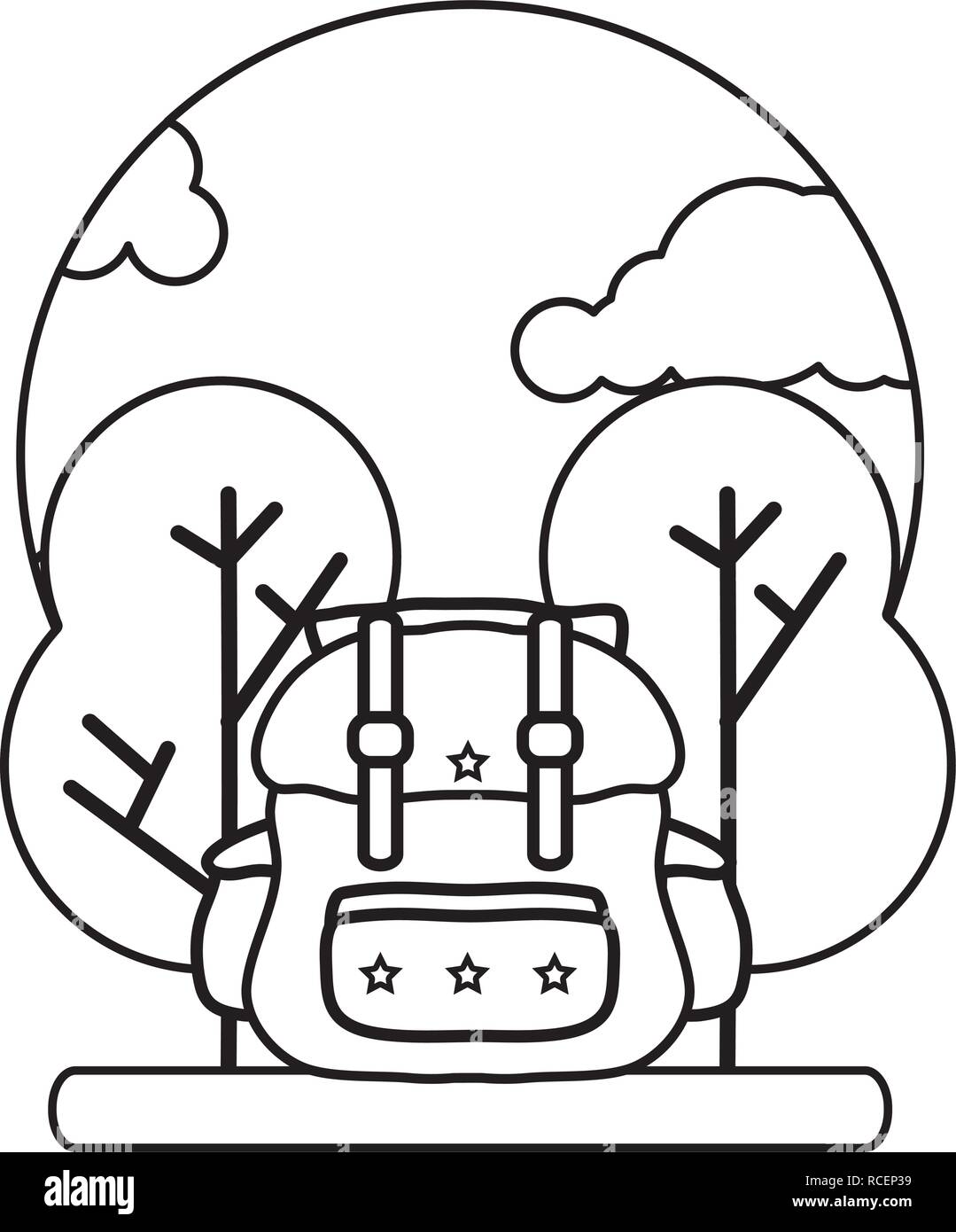 Il bagaglio con alberi Illustrazione Vettoriale