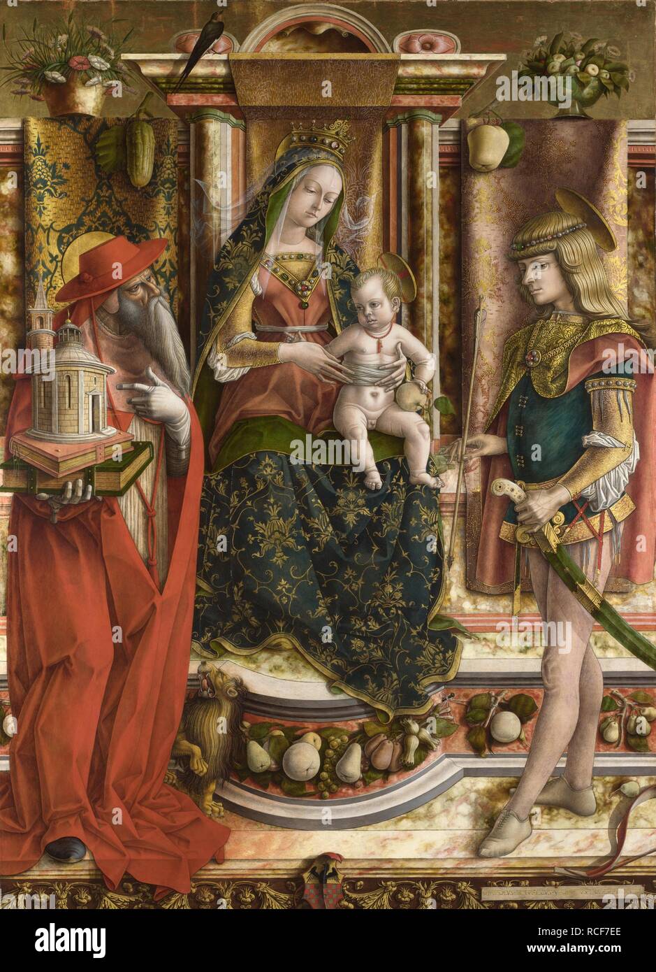 La Madonna della Rondine (la Madonna della rondine). Museo: National Gallery di Londra. Autore: CRIVELLI CARLO. Foto Stock