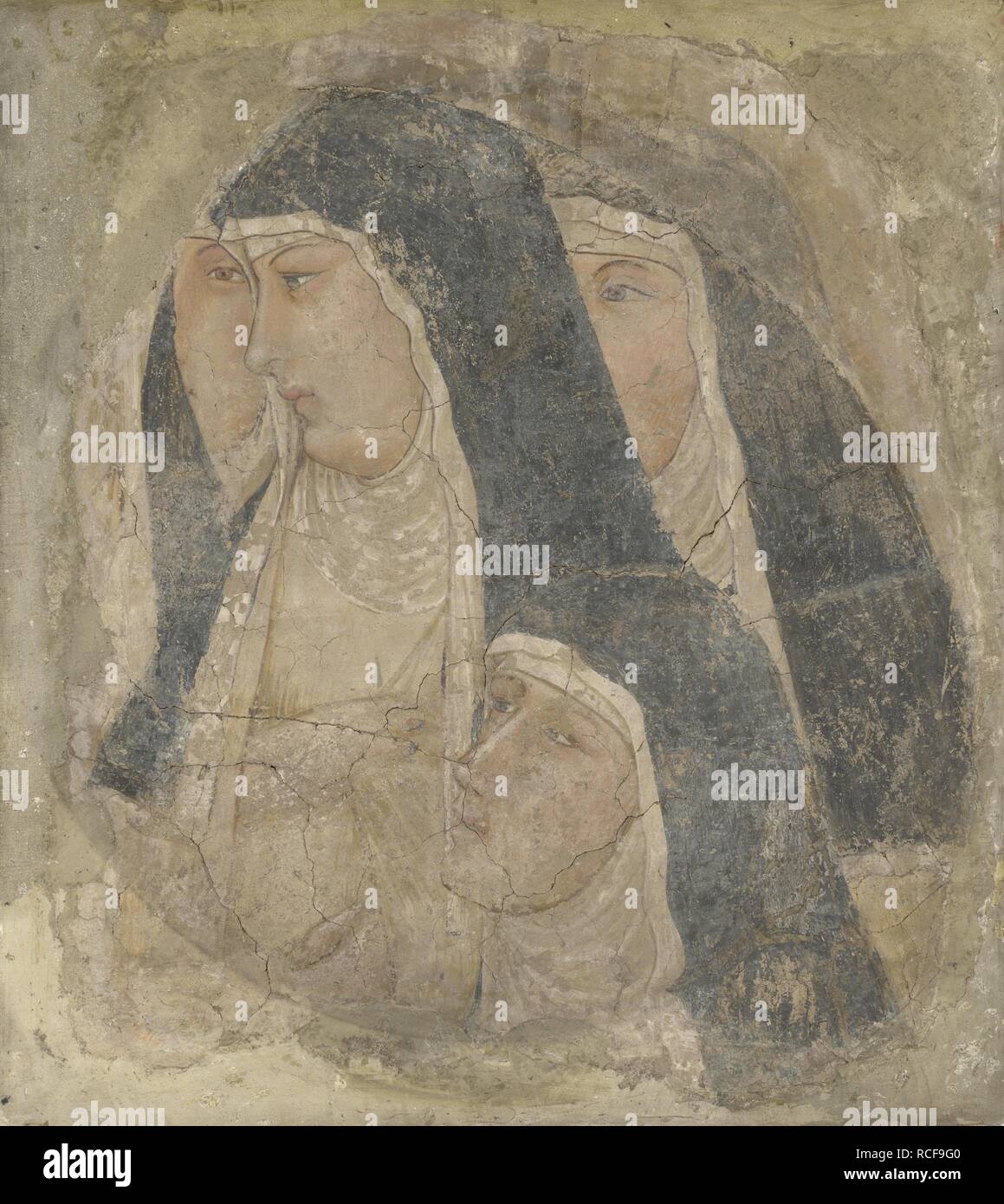 Un gruppo di quattro suore Clarisse. Museo: National Gallery di Londra. Autore: LORENZETTI, Ambrogio. Foto Stock