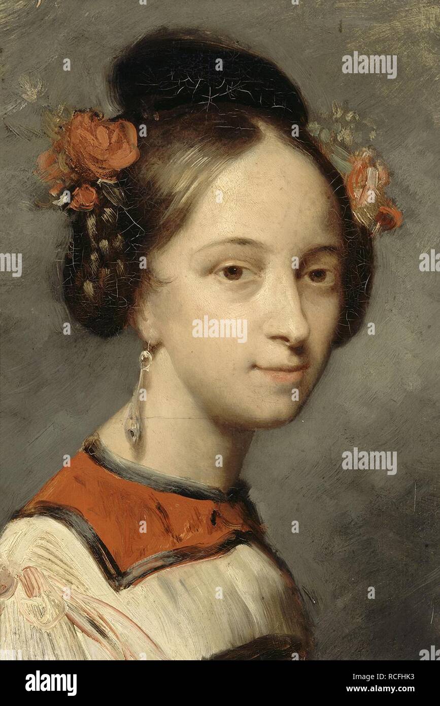 Ritratto della ballerina Marie Taglioni. Museo: il Musée de l'Histoire de France, Château de Versailles. Autore: SCHEFFER, ARY. Foto Stock