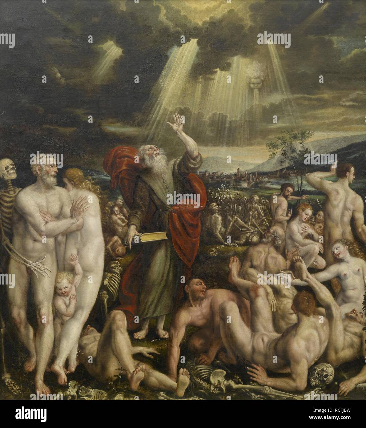 La visione del profeta Ezechiele. Museo: Collezione privata. Autore: MASSYS, Quentin. Foto Stock