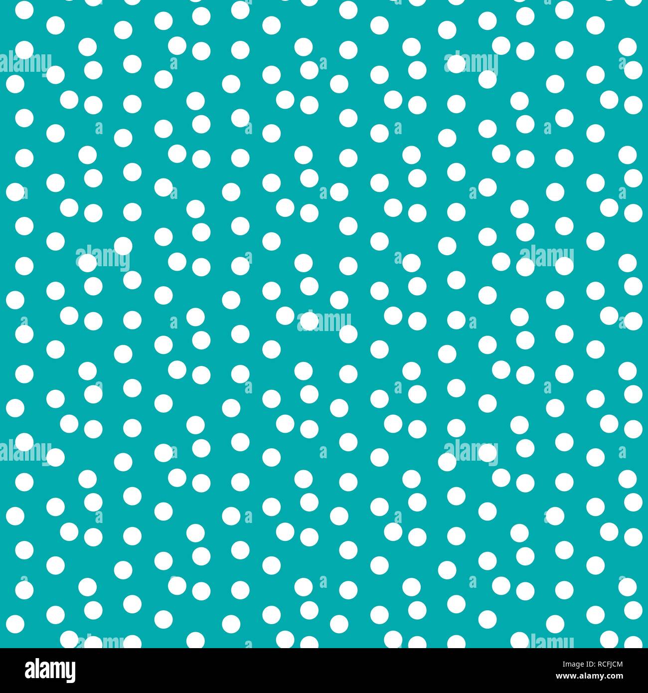 Sfondo turchese sparsi casuale cerchio punti seamless pattern. Illustrazione Vettoriale. Illustrazione Vettoriale