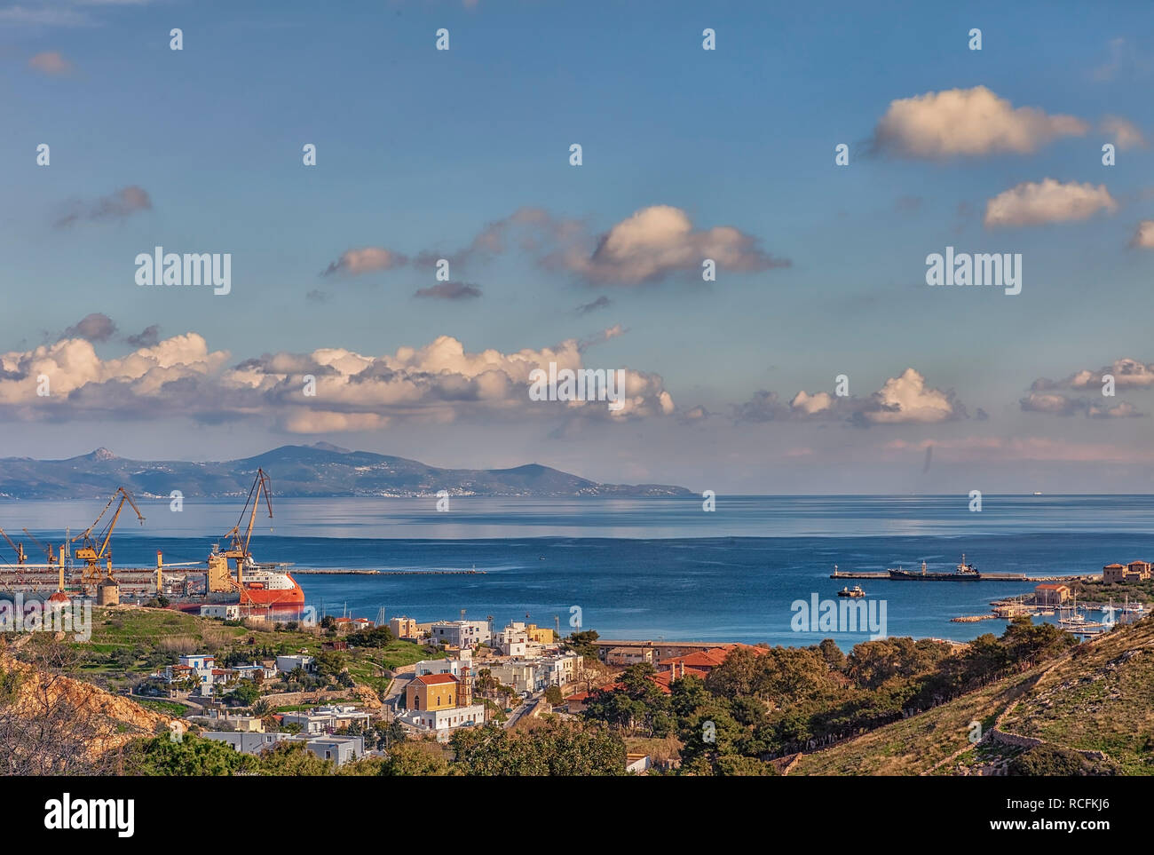Vista dell'isola di Syros , Grecia. Foto Stock