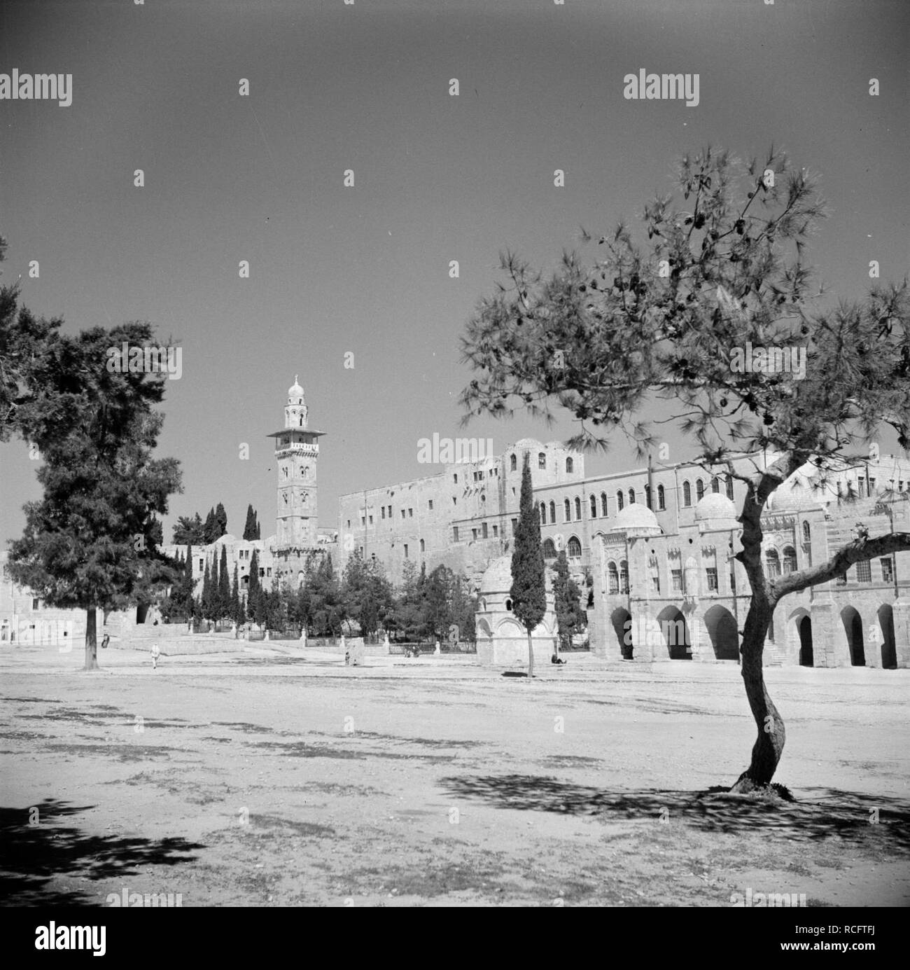 Al Haram esh-Sharif - Tempelberg en minareto, Bestanddeelnr 255-5421. Foto Stock