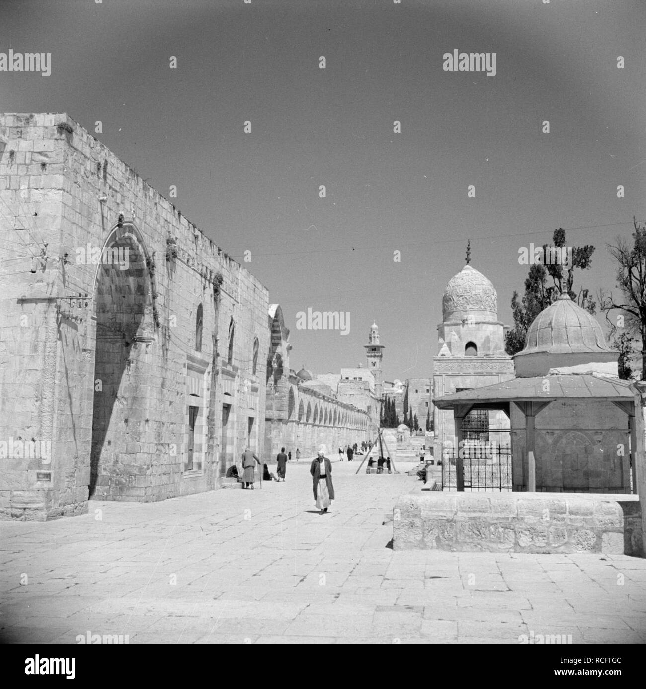 Al Haram esh-Sharif - Tempelberg. Minareto verschillende en kleine heiligdommen o, Bestanddeelnr 255-5415. Foto Stock