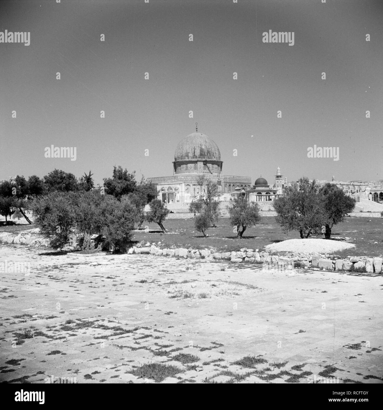 Al Haram esh-Sharif - Tempelberg. Rotskoepel di Qubbet es-Sakhra, Bestanddeelnr 255-5439. Foto Stock