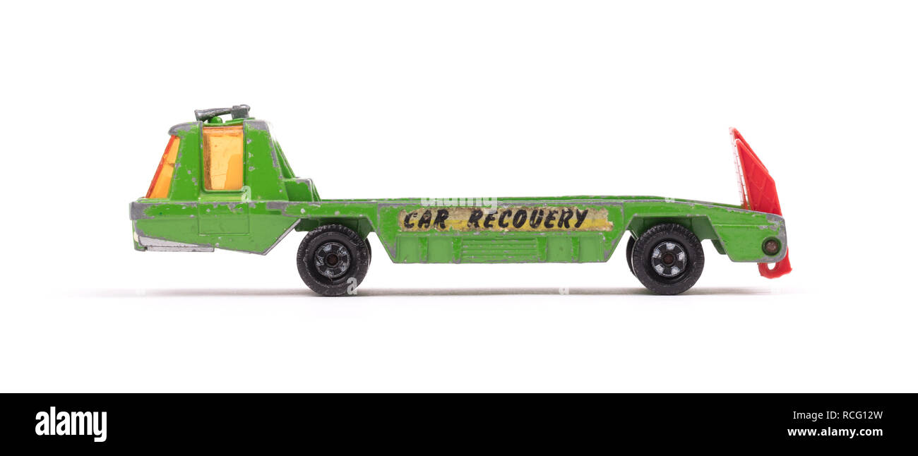 Pick up truck, auto recovery, isolato su bianco Foto Stock