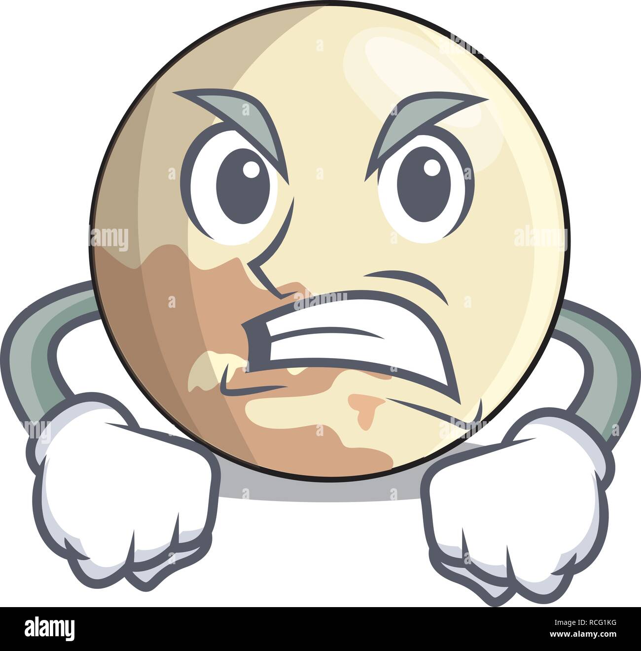 Arrabbiato Plutone cartoon pianeta al di sopra del cielo Illustrazione Vettoriale