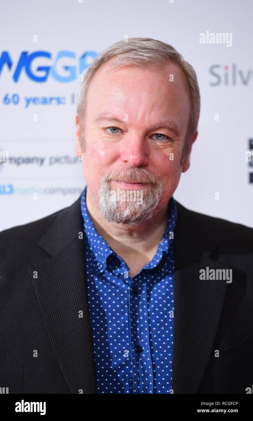 Steve Pemberton arriva al Royal College of Physicians di Londra per i Writers' Guild Awards Foto Stock