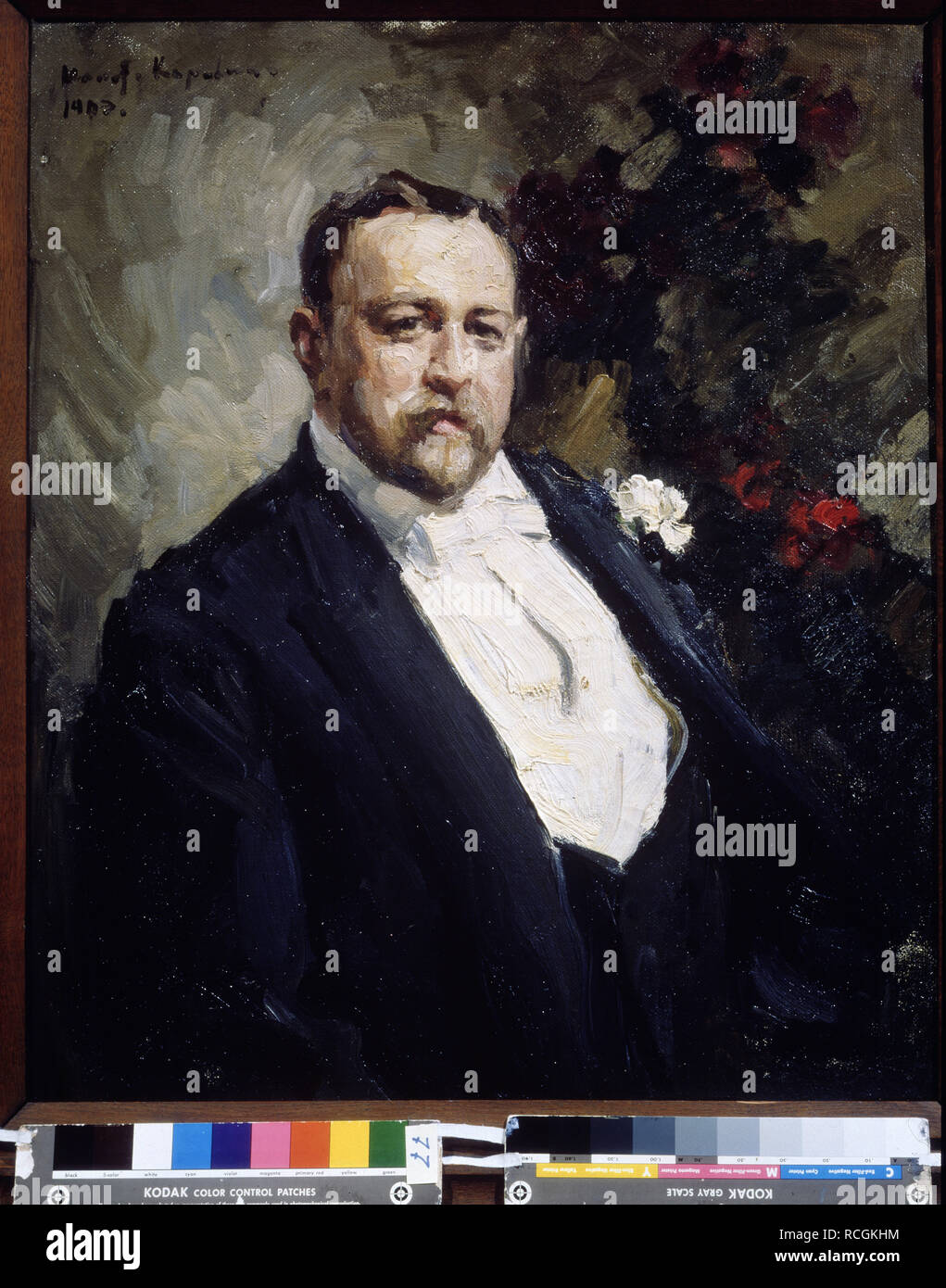 Ritratto del collezionista Ivan A. Morozov (1871-1921). Museo: Membro Galleria Tretyakov di Mosca. Autore: Korovin, Konstantin Alexeyevich. Foto Stock