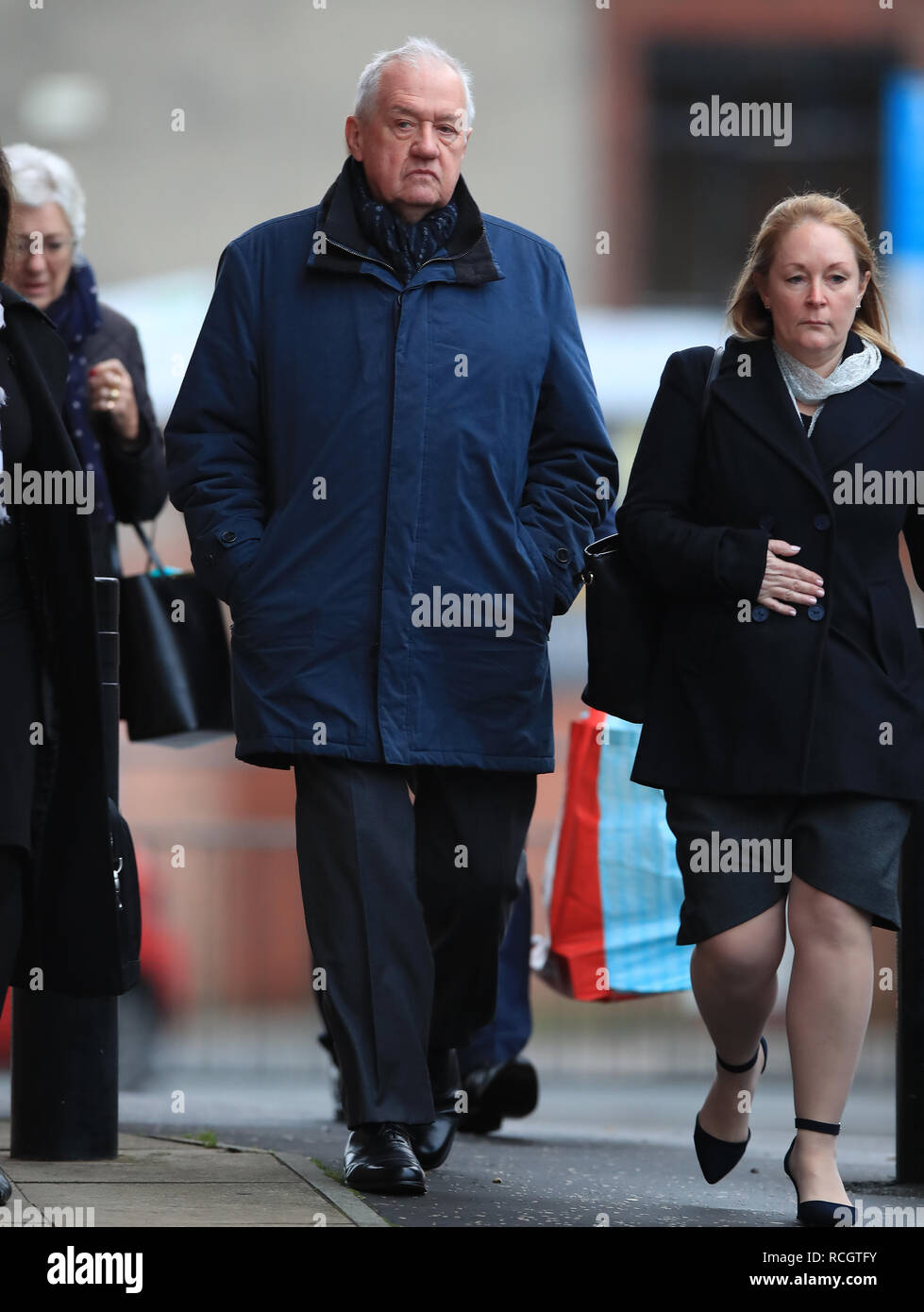 Hillsborough corrispondono comandante David Duckenfield, chi è accusato di omicidio colposo da grave negligenza di 95 Liverpool sostenitori al 1989 FA Cup semi-finale, arrivando a Preston Crown Court. Foto Stock