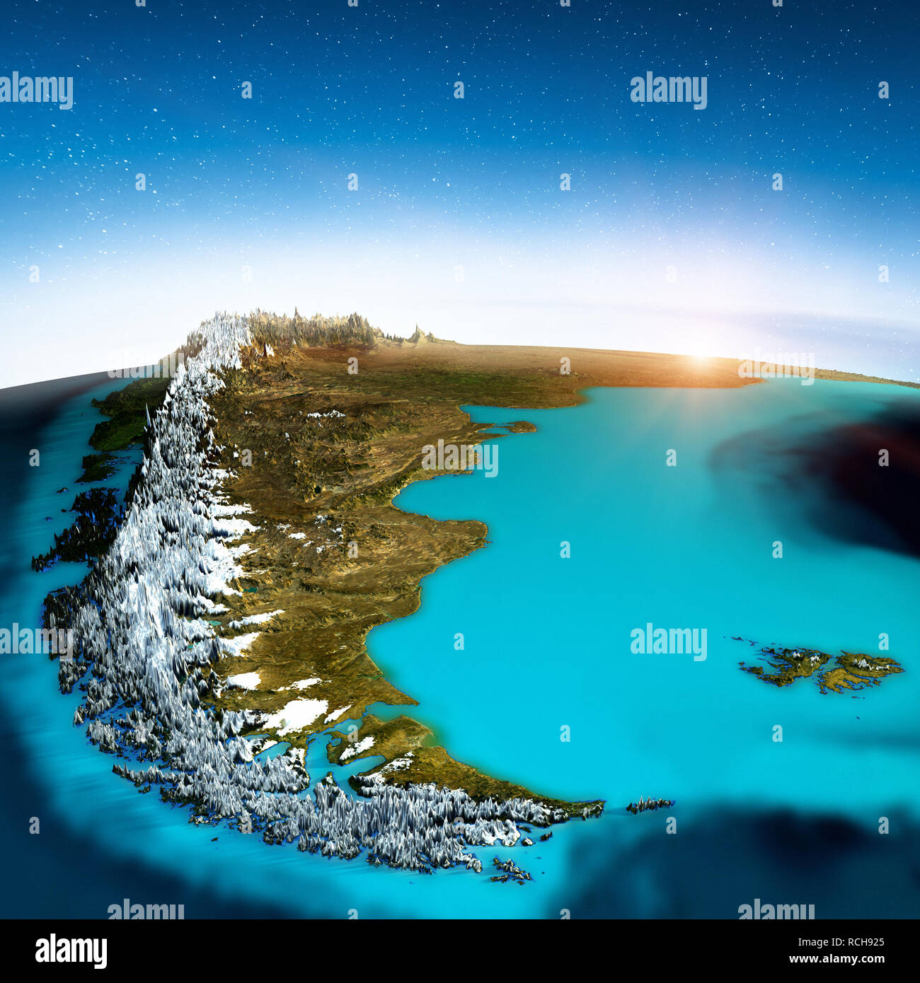 La Patagonia di sfondo spazio Foto Stock