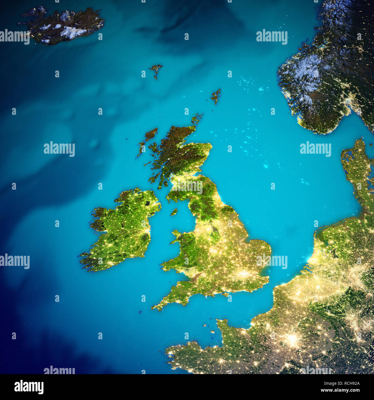 Regno Unito e Irlanda mappa Foto Stock