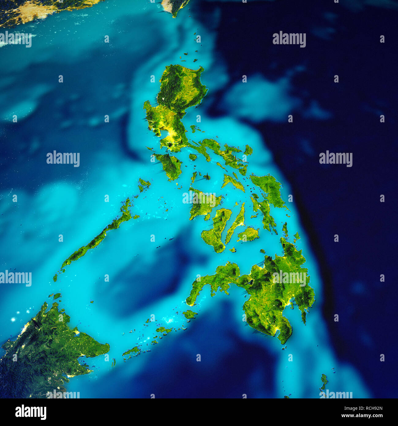 Isole delle Filippine mappa Foto Stock