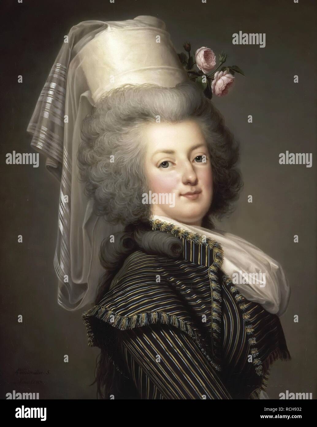 Ritratto della regina Maria Antonietta di Francia (1755-1793). Museo: il Musée de l'Histoire de France, Château de Versailles. Autore: Wertmüller, Adolf Ulrik. Foto Stock