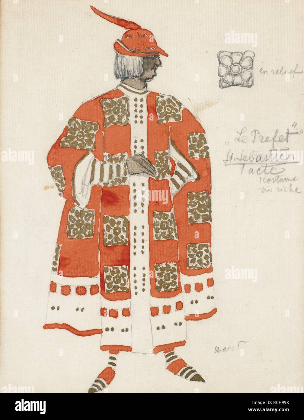 Costume Design per il gioco "il Martirio di San Sebastiano" da Gabriele D'Annunzio. Museo: Collezione privata. Autore: Bakst, Leon. Foto Stock