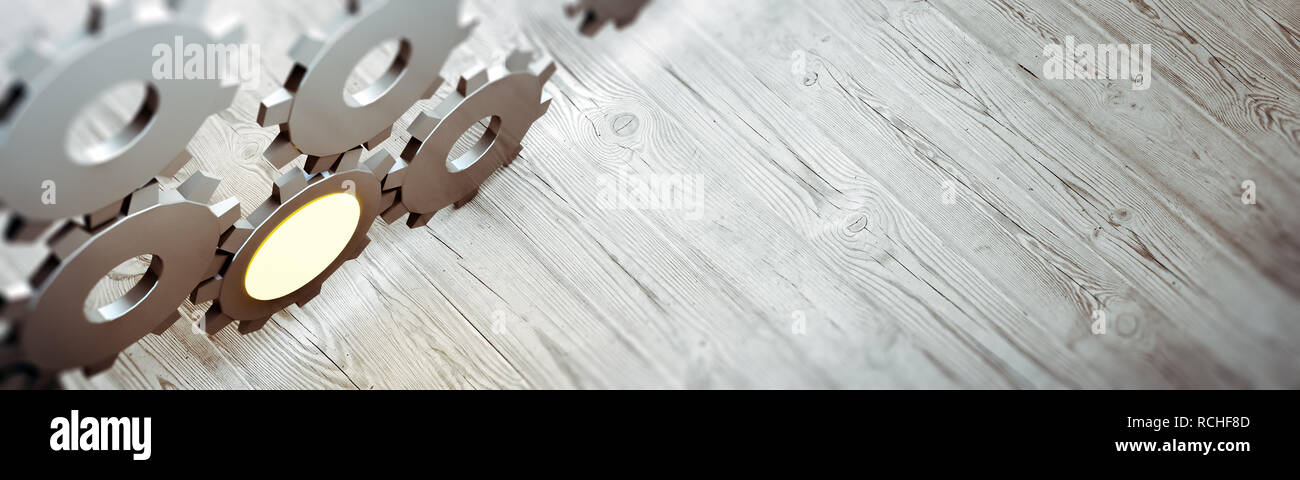 Ingranaggi cyberspazio idee di business concept rendering 3D Foto Stock