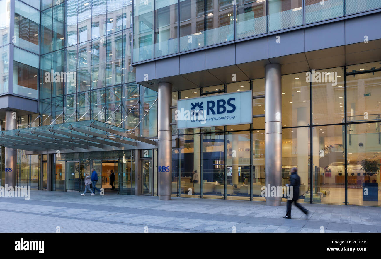 Royal Bank of Scotland uffici su Avenue, Spinningfields, Manchester. Foto Stock