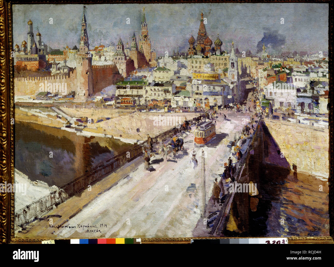 Il Moskvoretsky Bridge a Mosca. Museo: Membro del Museo di Storia di Mosca. Autore: Korovin, Konstantin Alexeyevich. Foto Stock