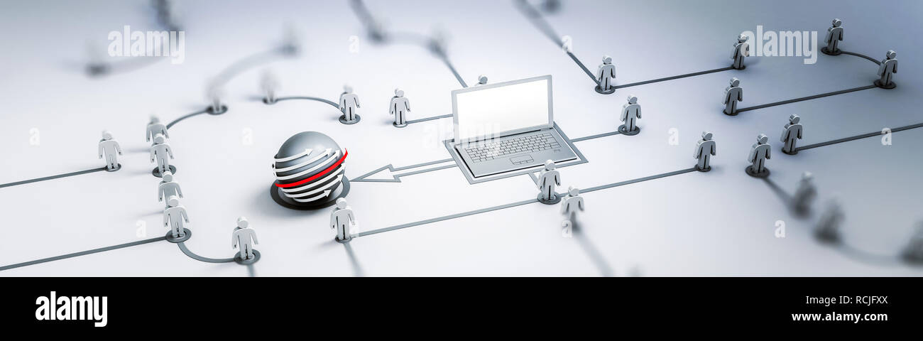 Concetto leader bersaglio persone rendering 3D Foto Stock