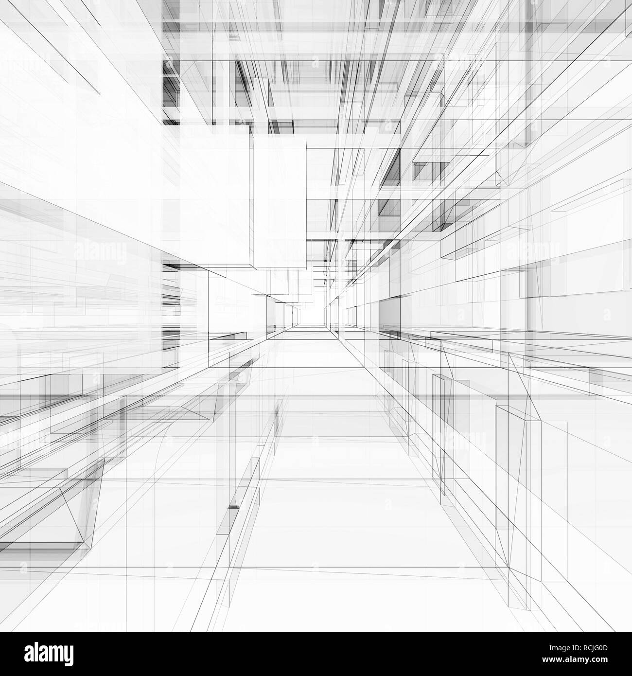 Abstract architettura rendering 3D Foto Stock