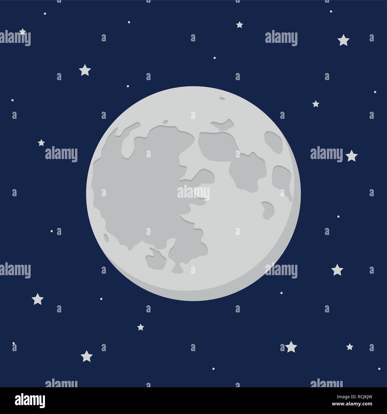 La luna e le stelle nel cielo scuro illustrazione vettoriale EPS10 Illustrazione Vettoriale