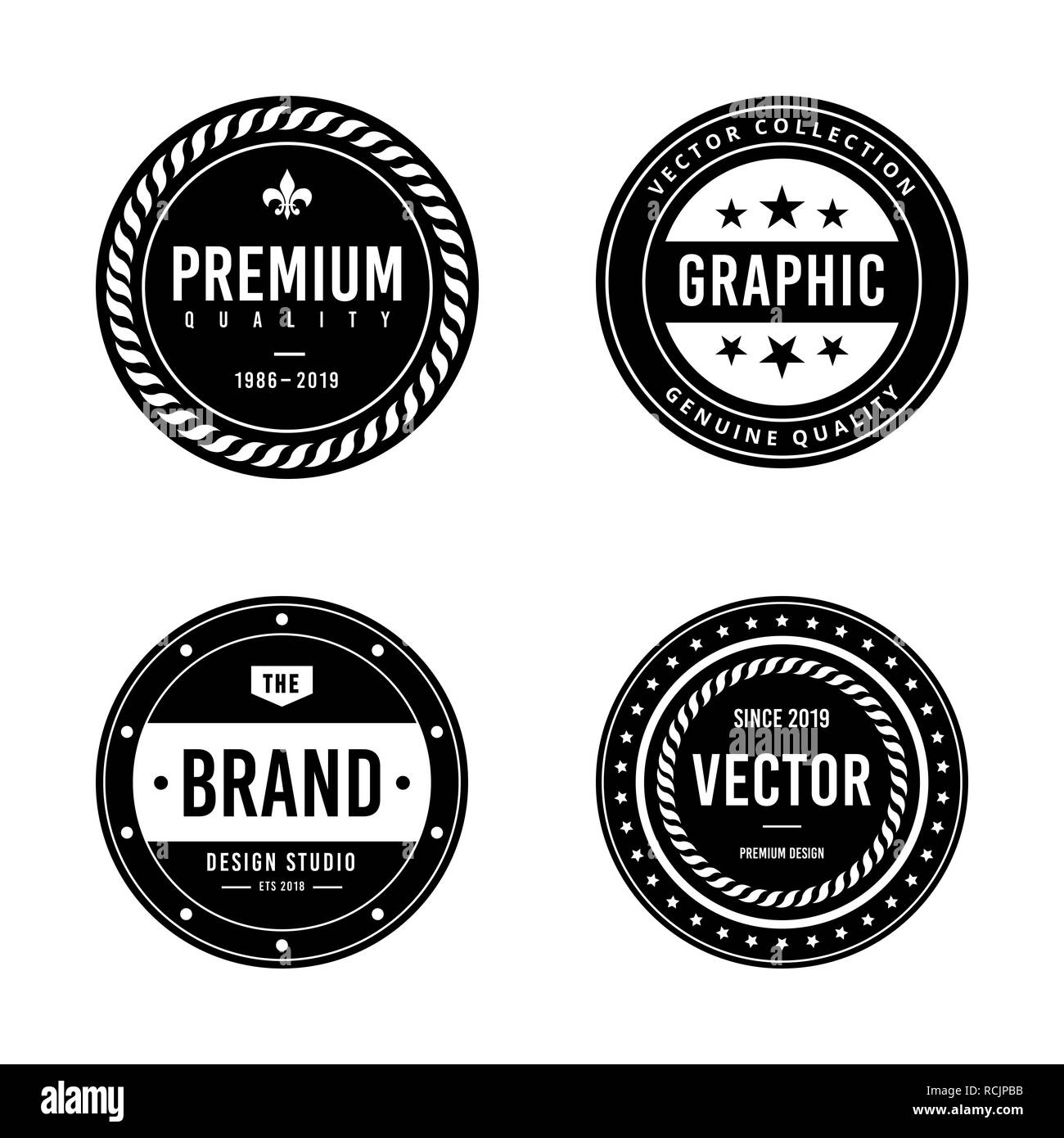 Badge Vintage design vettoriali Foto Stock