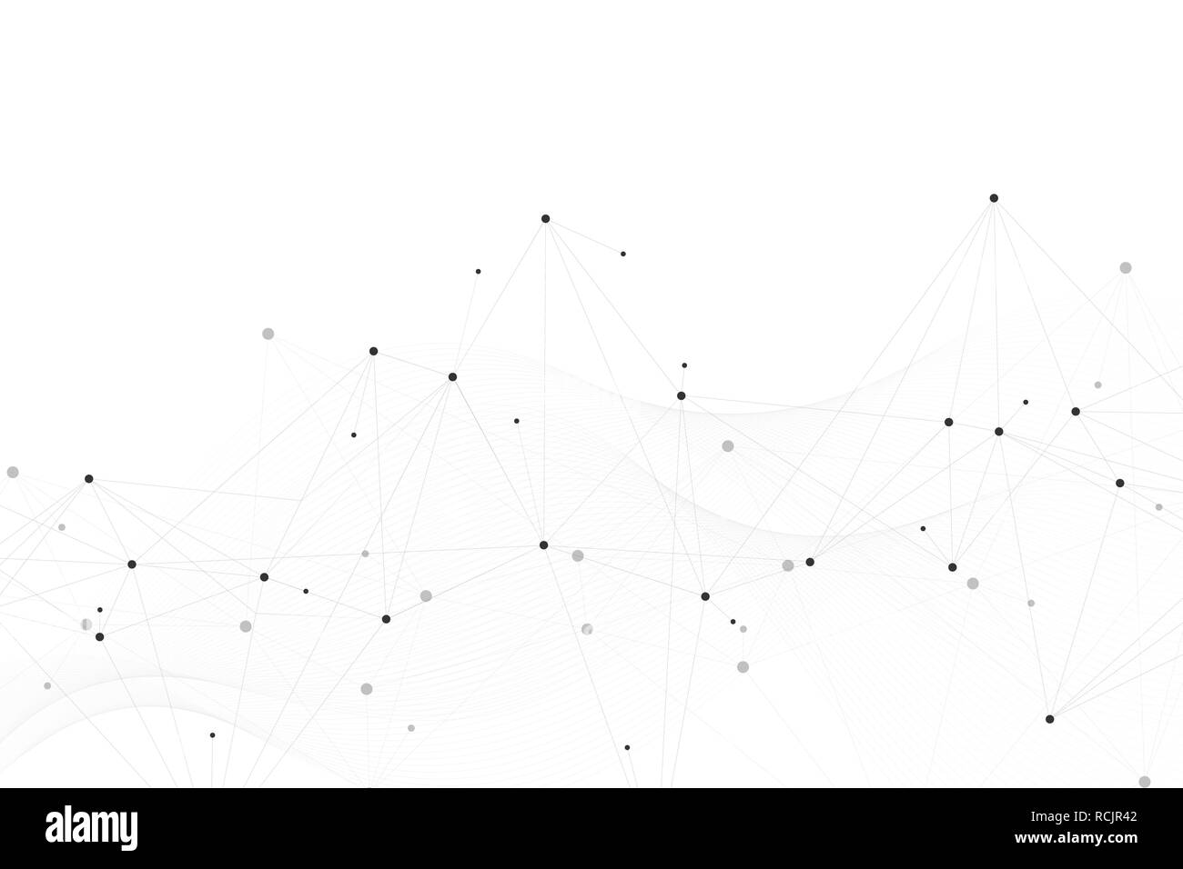Connessione di rete concetto astratto di tecnologia. Rete globale di collegamenti con punti e linee. Grande per la visualizzazione di dati. Infografico futuristico. Illustrazione Vettoriale Illustrazione Vettoriale