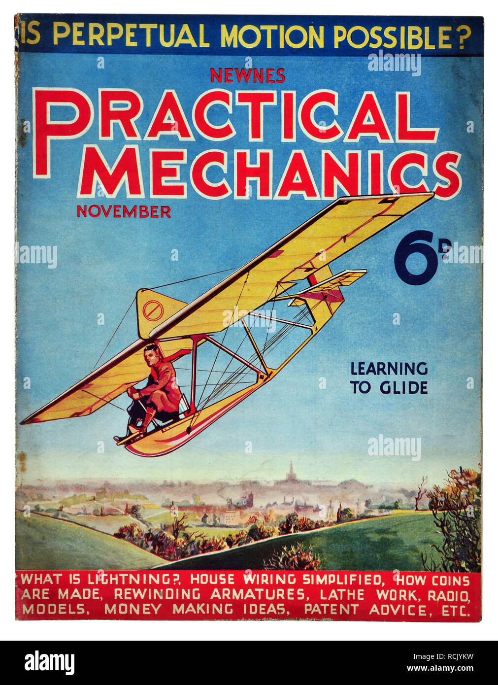 Newnes pratico di meccanica Novembre 1934 costa 6D imparare a glide Foto Stock