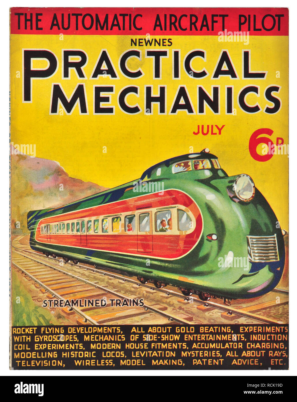 Newnes pratico di meccanica Luglio 1934 treni semplificata al costo di 6D Foto Stock